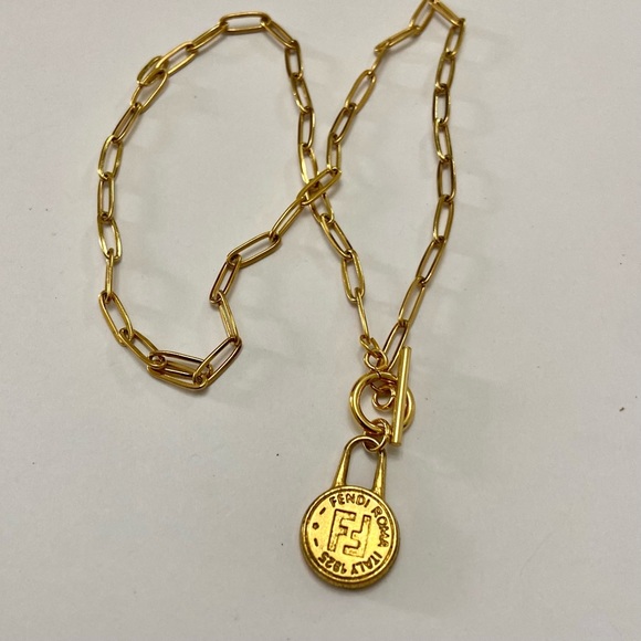 Fendi 18in Gold Plated Chain Necklace (L) - Picture 10 of 12